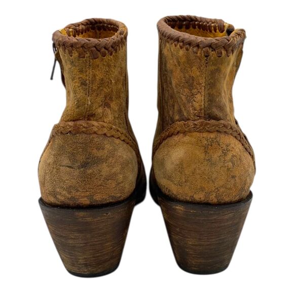 Old Gringo Mexicans Adala Heeled Ankle Leopard Print Suede Boots 7.5 Distressed - Picture 5 of 15